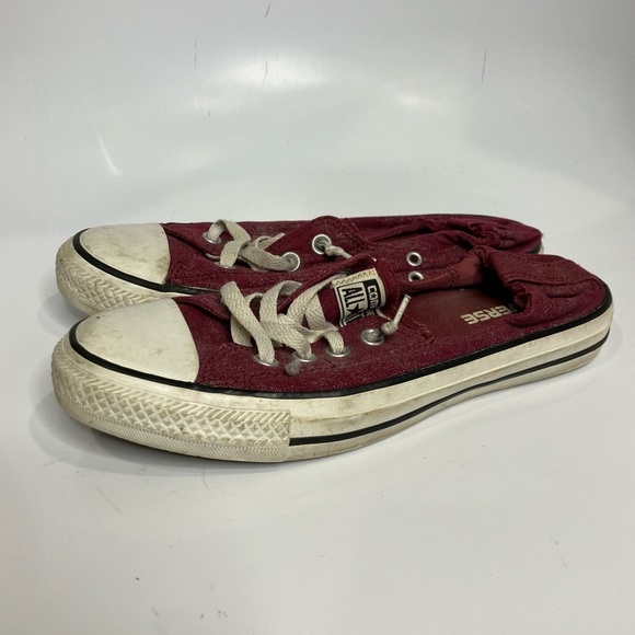 Converse sneakers with elastic back maroon with silver size 6 - Picture 3 of 7